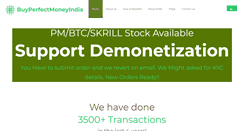 Desktop Screenshot of buyperfectmoneyindia.com